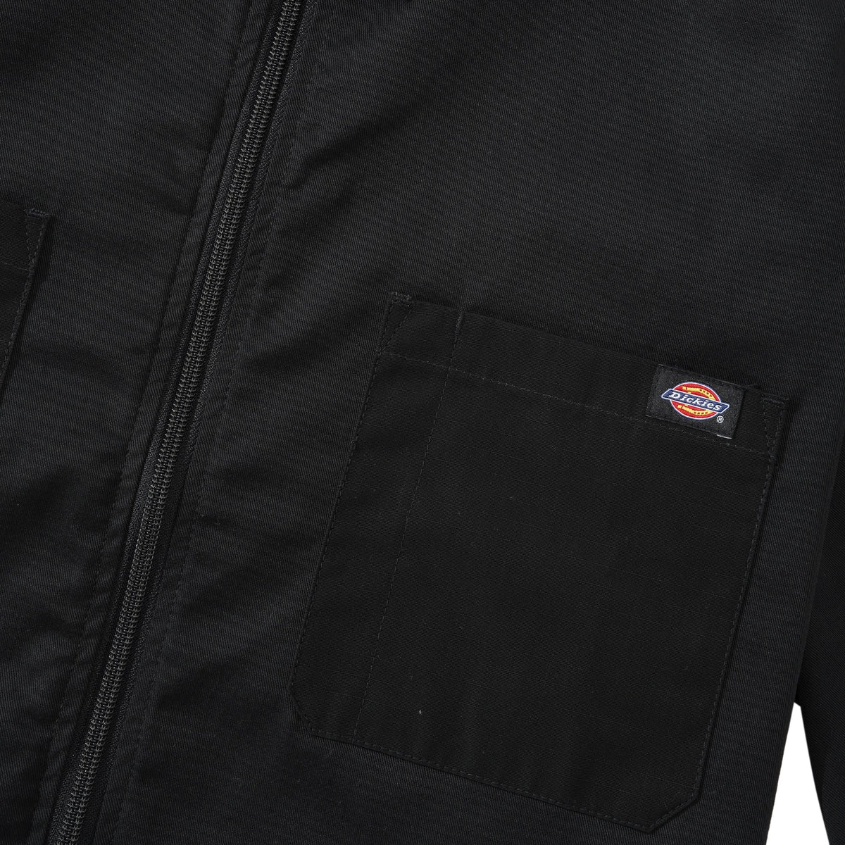 Short Sleeve Zip-Through Workshirt, Black