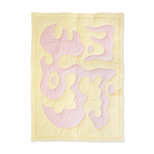 Quilted Blanket, Yellow / Pink