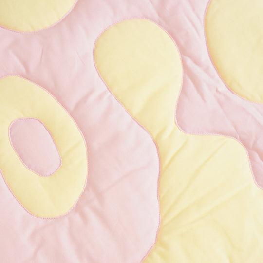 Quilted Blanket, Yellow / Pink