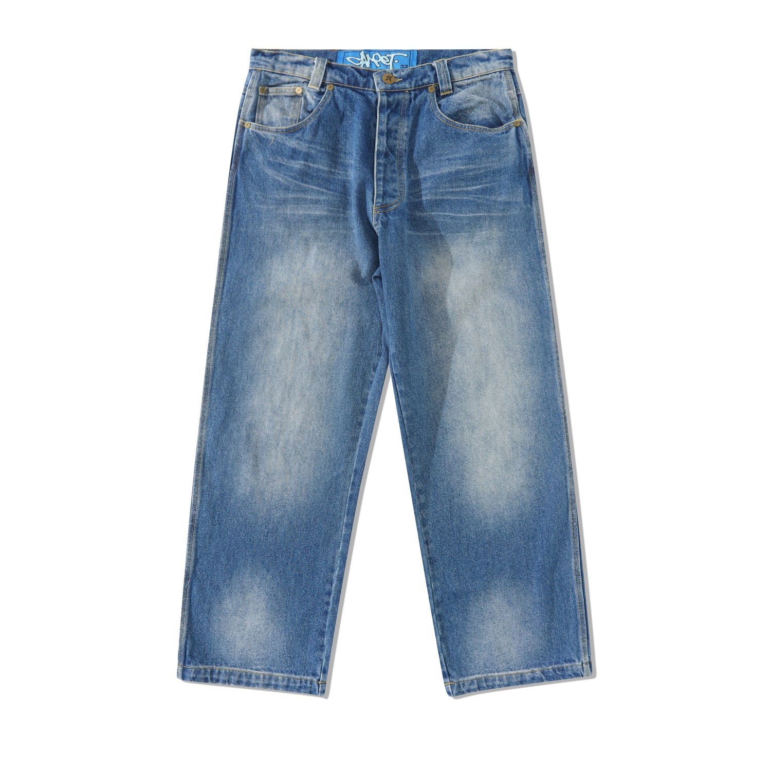 C-Star Stitch Denim Jeans, Fade Blue