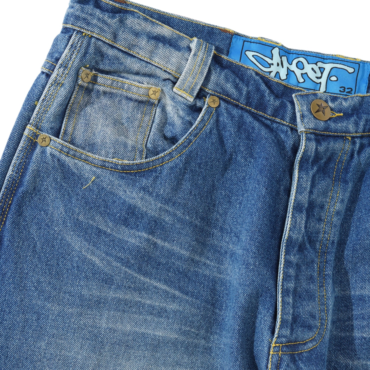 C-Star Stitch Denim Jeans, Fade Blue