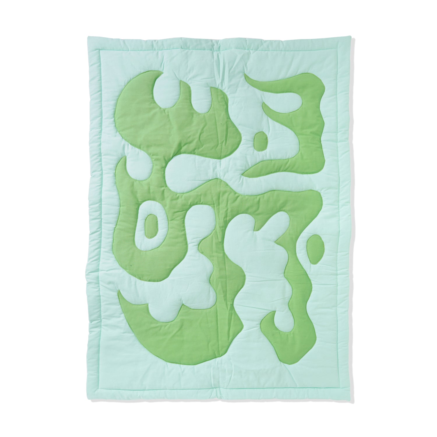 Quilted Blanket, Light Blue / Green