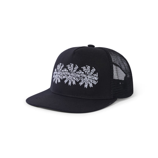 Three Spiral Trucker Hat, Black