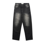 Relaxed Denim Jeans, Sandblasted Black