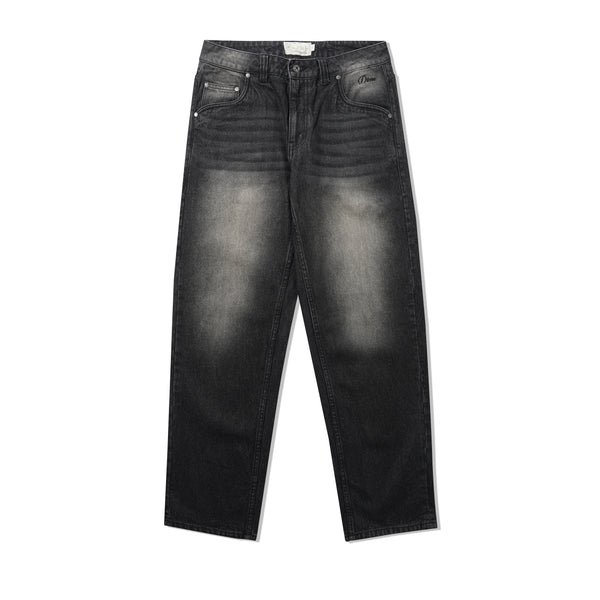 Dime Relaxed Denim Jeans, Sandblasted Black
