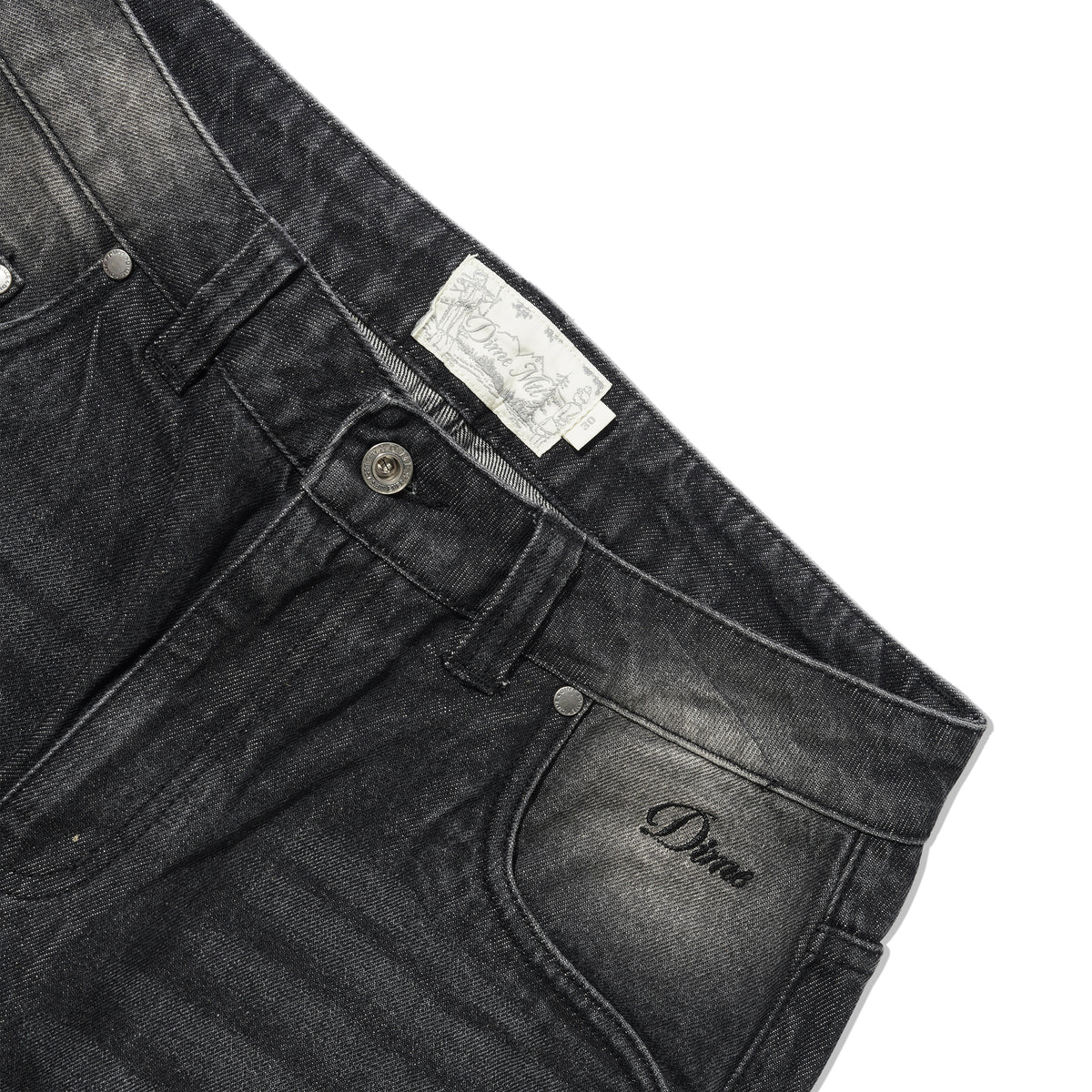 Relaxed Denim Jeans, Sandblasted Black
