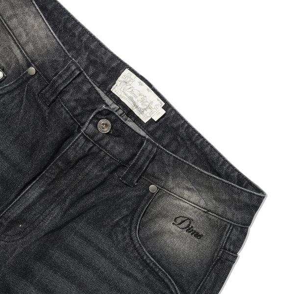 Dime Relaxed Denim Jeans, Sandblasted Black