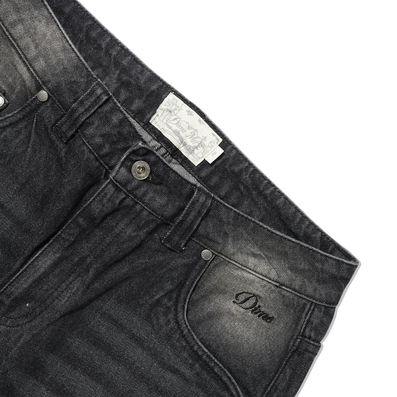 Relaxed Denim Jeans, Sandblasted Black