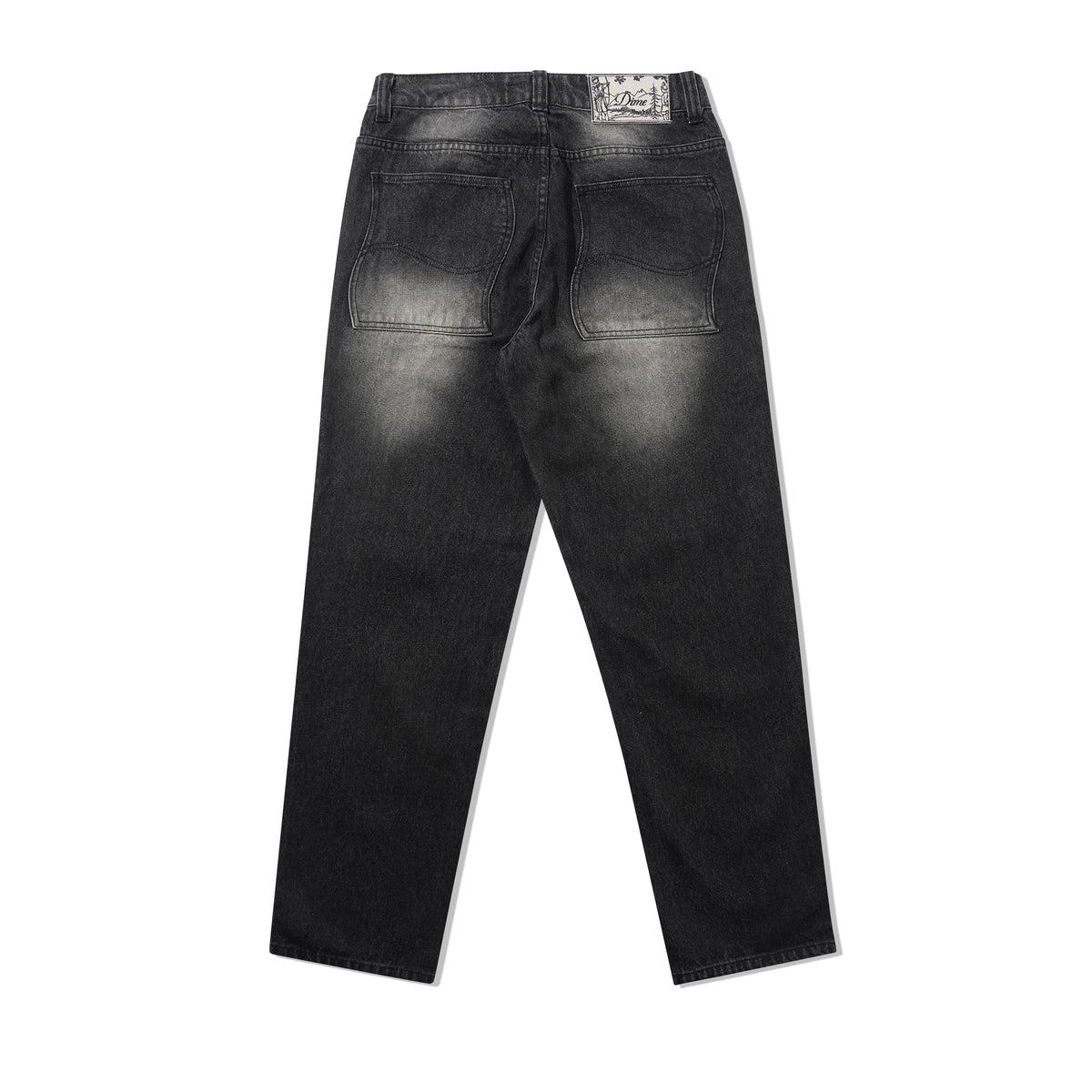 Relaxed Denim Jeans, Sandblasted Black