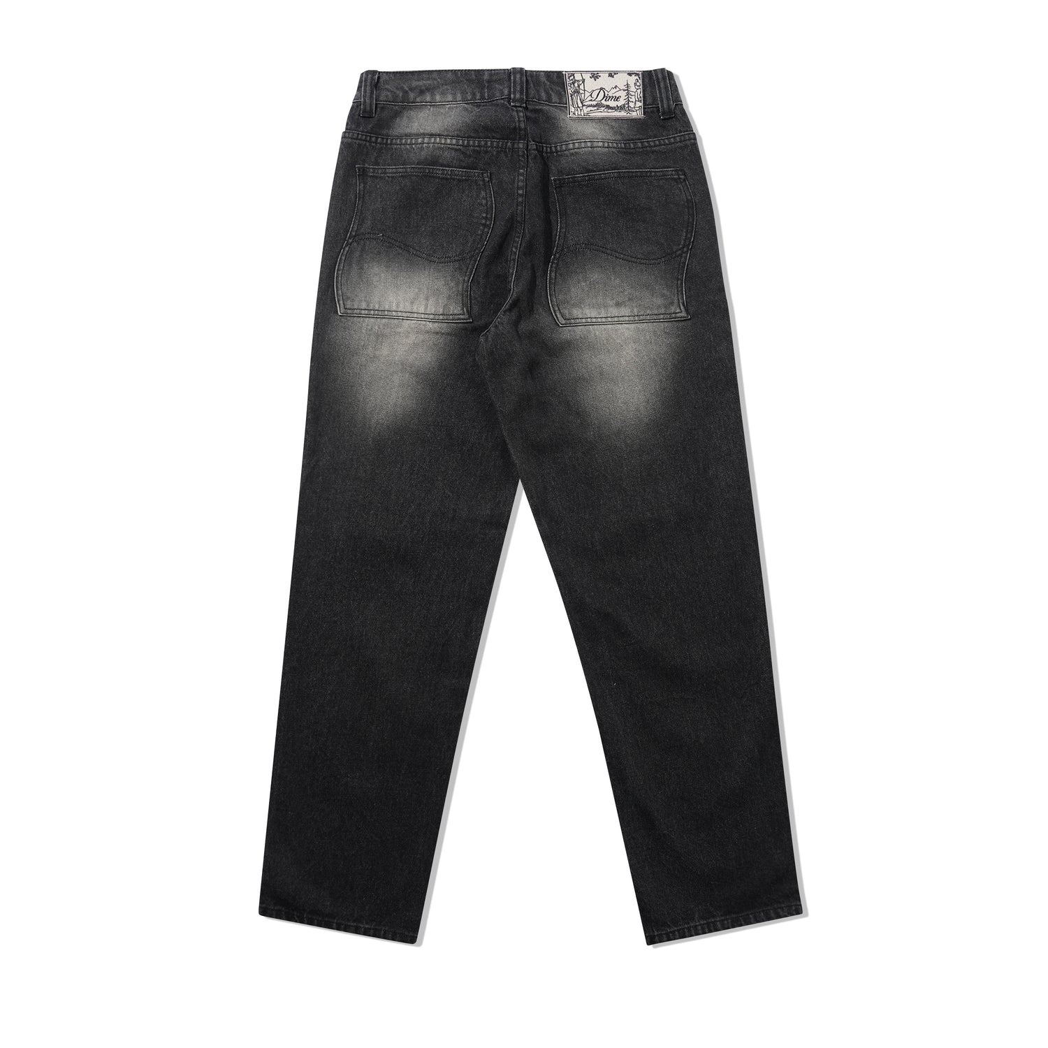 Relaxed Denim Jeans, Sandblasted Black