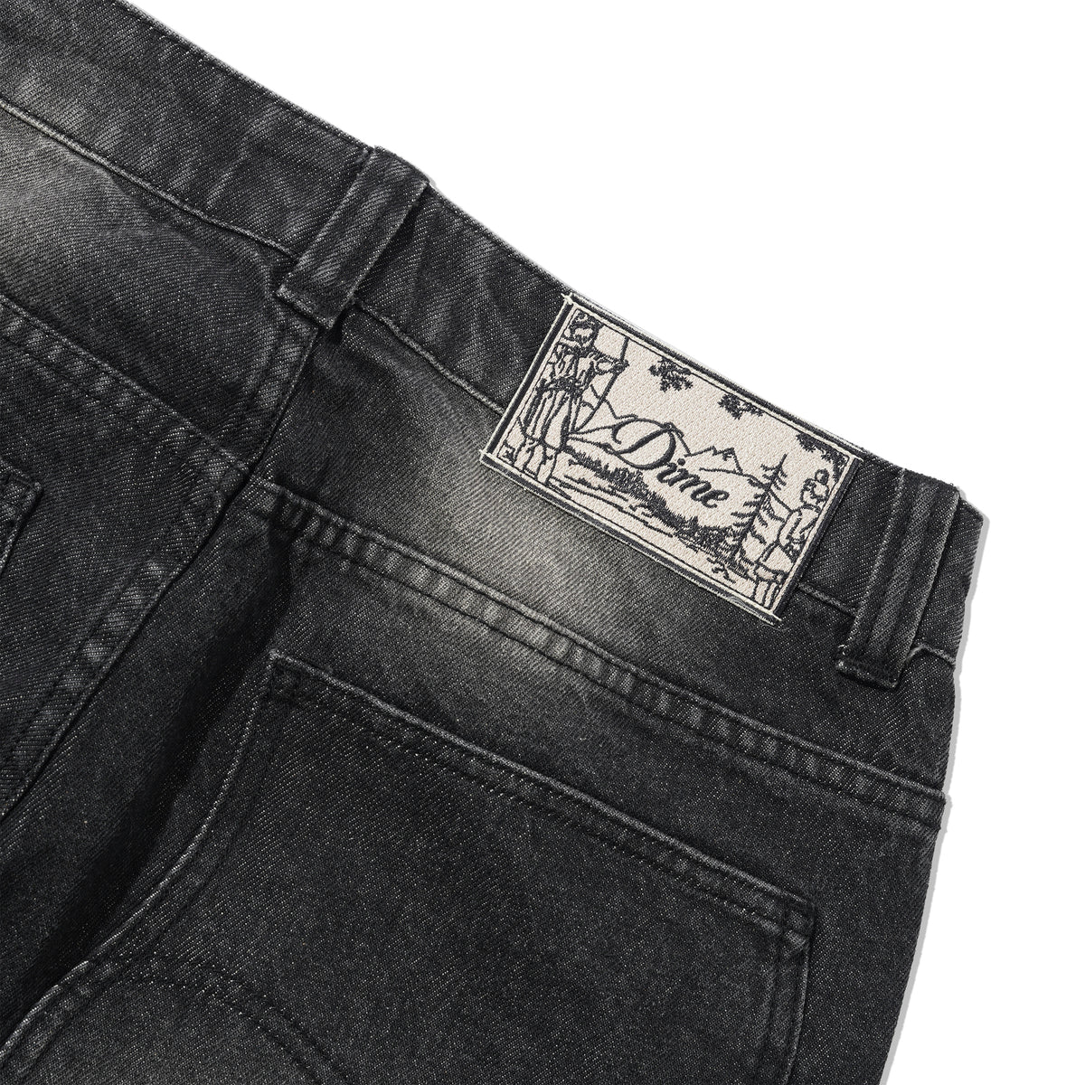 Relaxed Denim Jeans, Sandblasted Black