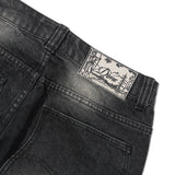 Relaxed Denim Jeans, Sandblasted Black