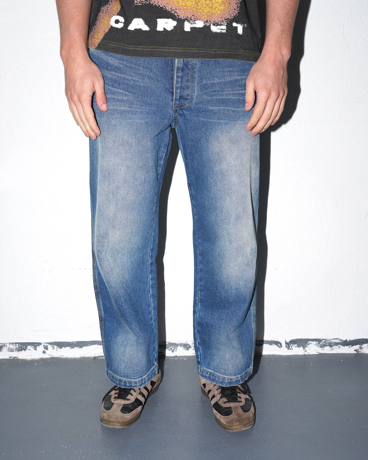 C-Star Stitch Denim Jeans, Fade Blue