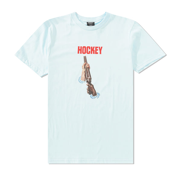 Hockey Shotgun Tee, Light Blue