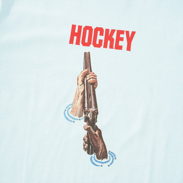 Hockey Shotgun Tee, Light Blue