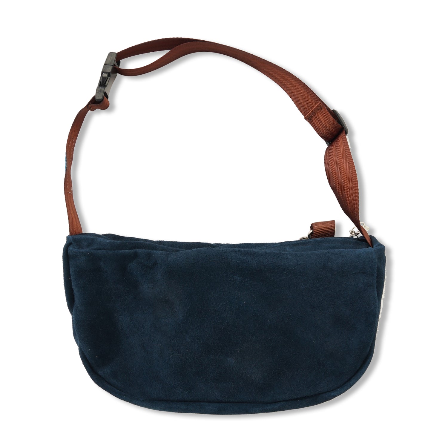 Everyday Suede Slouch Bag, Navy