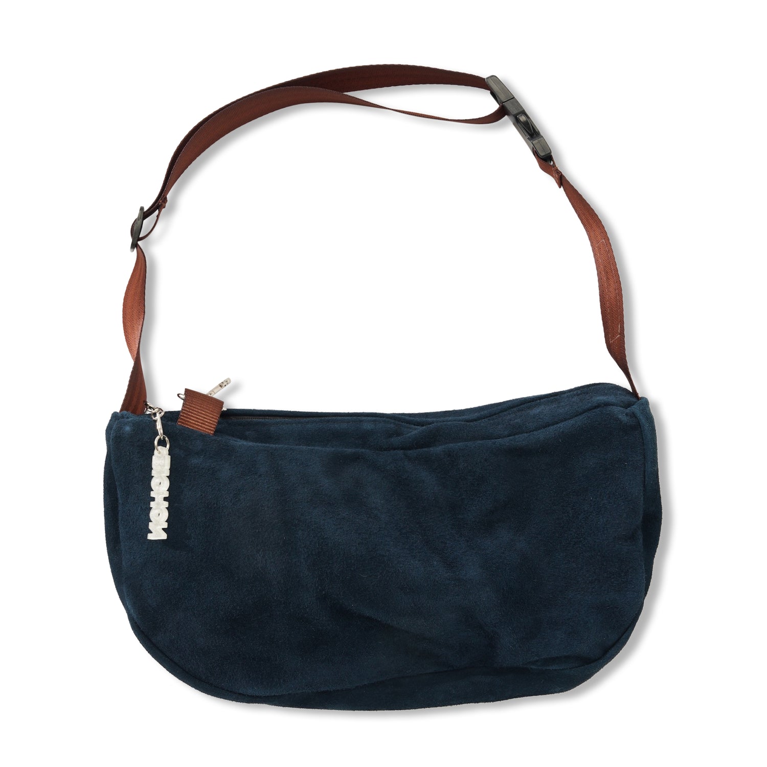 Everyday Suede Slouch Bag, Navy