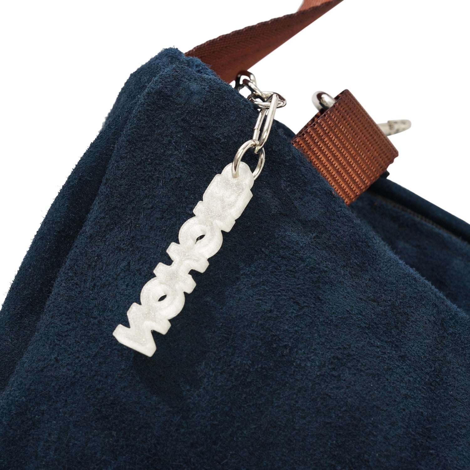 Everyday Suede Slouch Bag, Navy