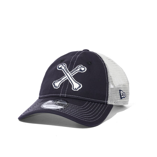 Crossbones New Era 9TWENTY Trucker Hat, Navy / White
