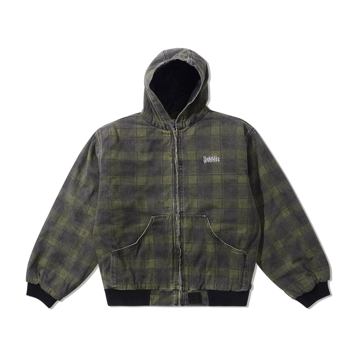 Hoddle Hooded Quilted Denim Jacket, Plaid