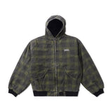 Hoddle Hooded Quilted Denim Jacket, Plaid