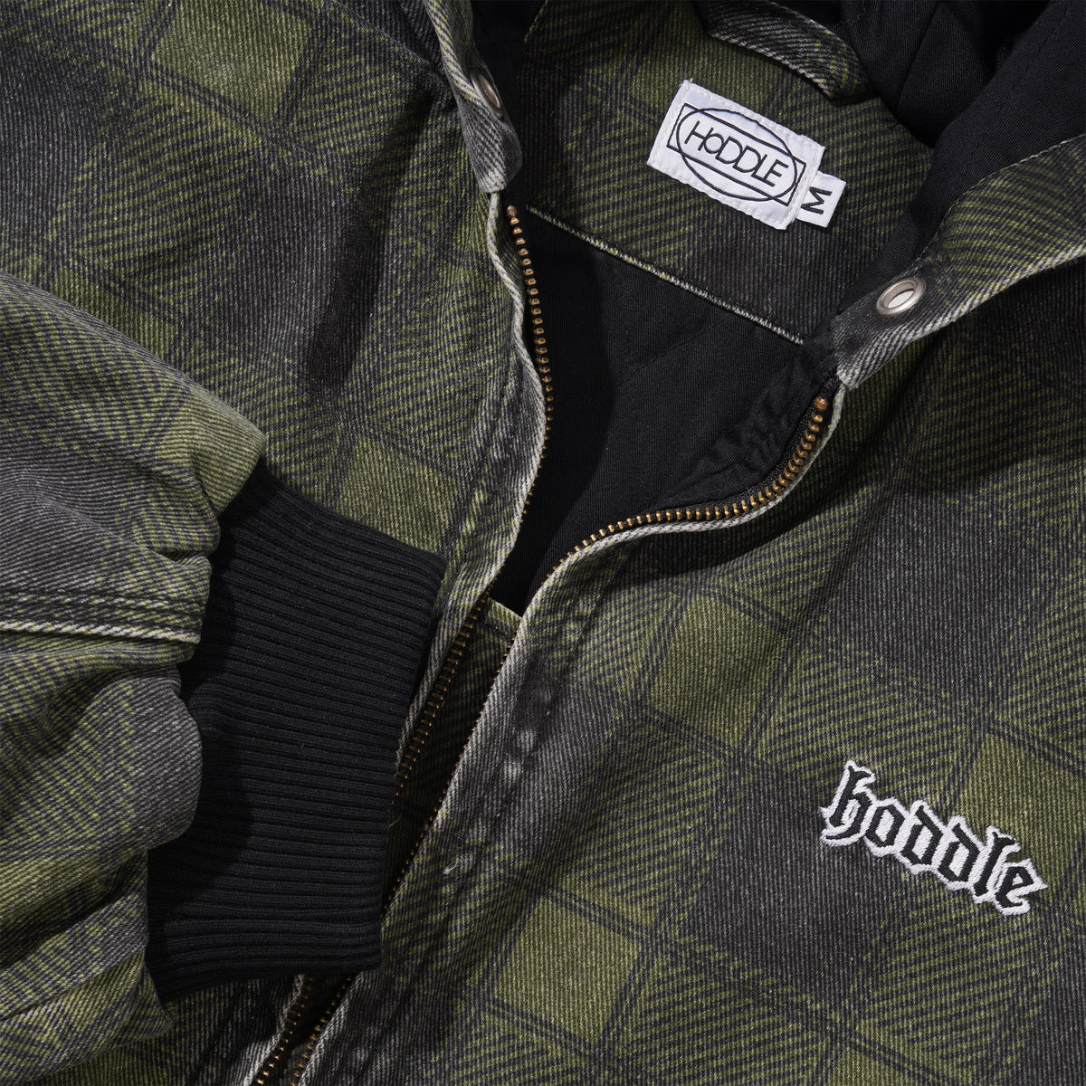 Hoddle Hooded Quilted Denim Jacket, Plaid