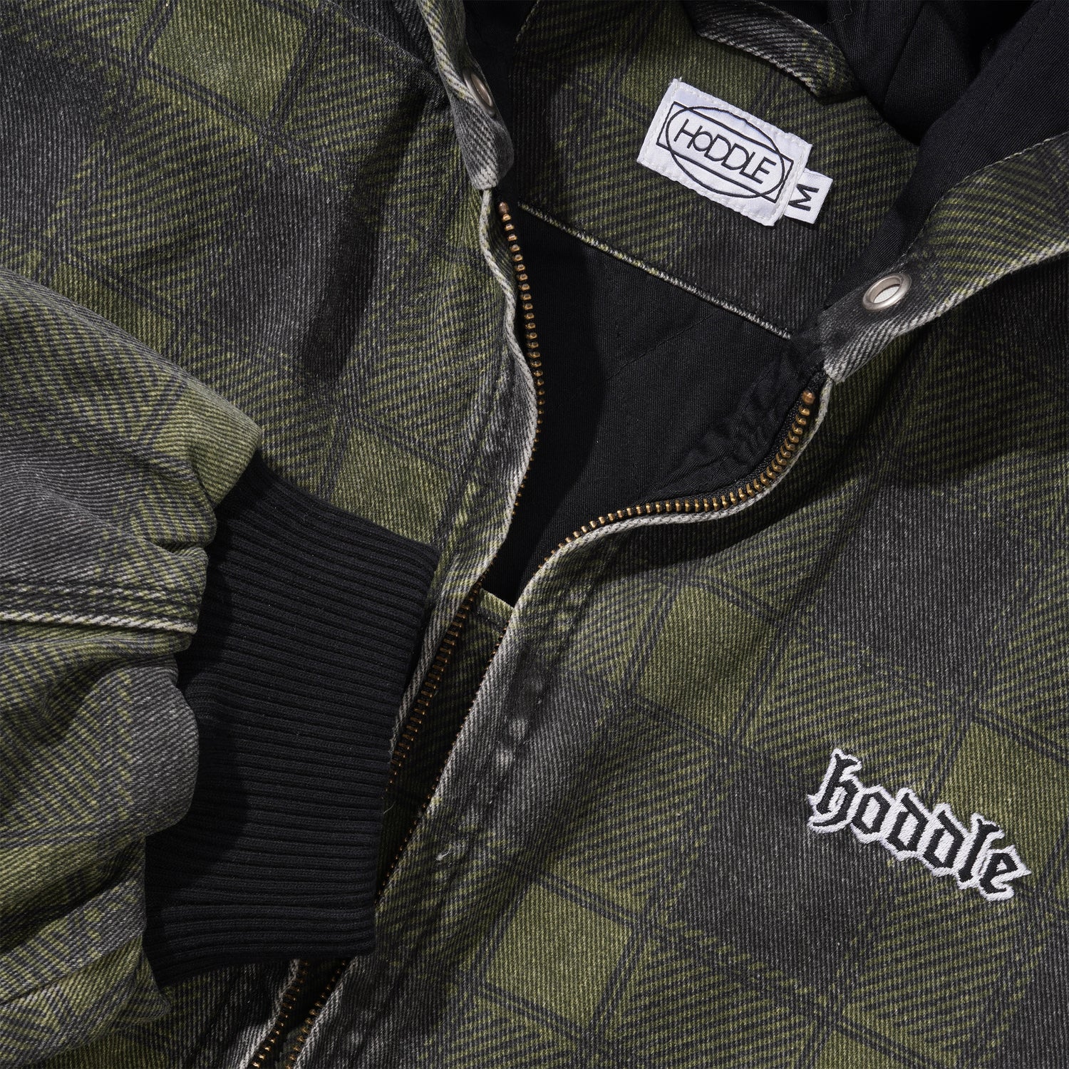 Hoddle Hooded Quilted Denim Jacket, Plaid