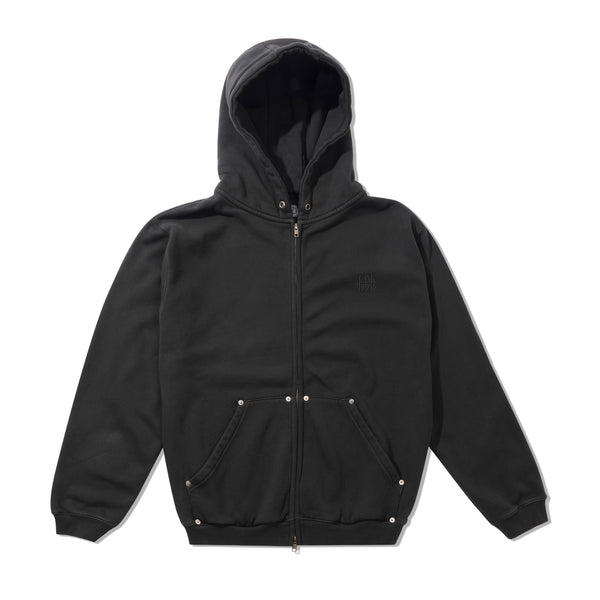 Hoddle Hoddle Monogram Zip Hood, Black