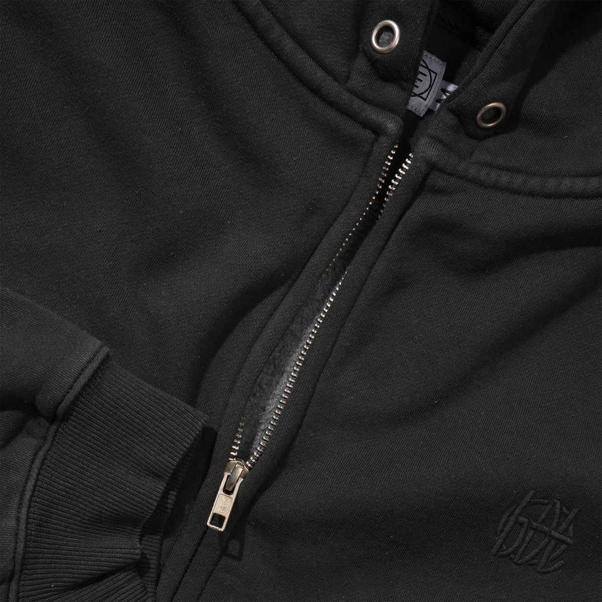 Hoddle Monogram Zip Hood, Black