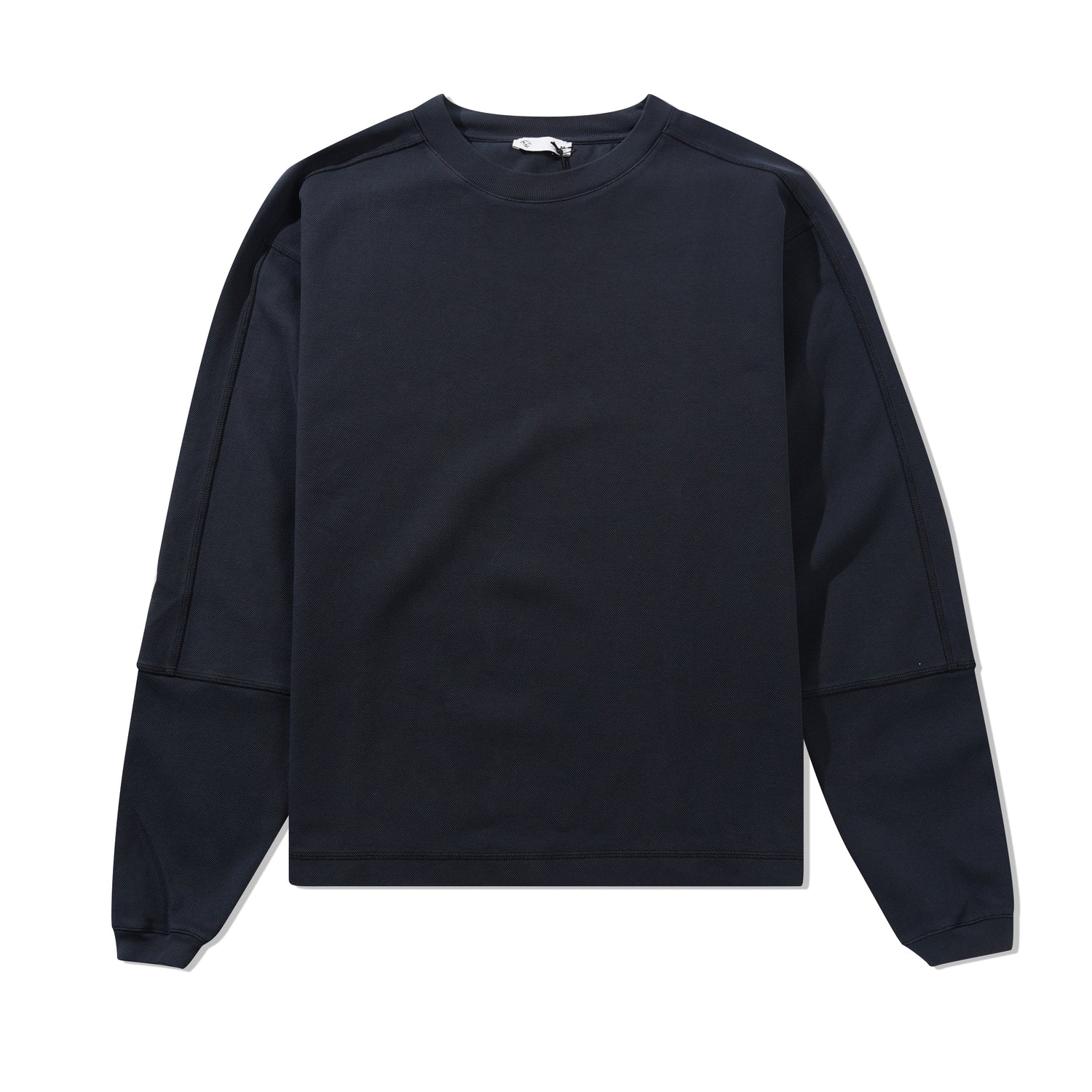 Panel Pique Crewneck, Navy