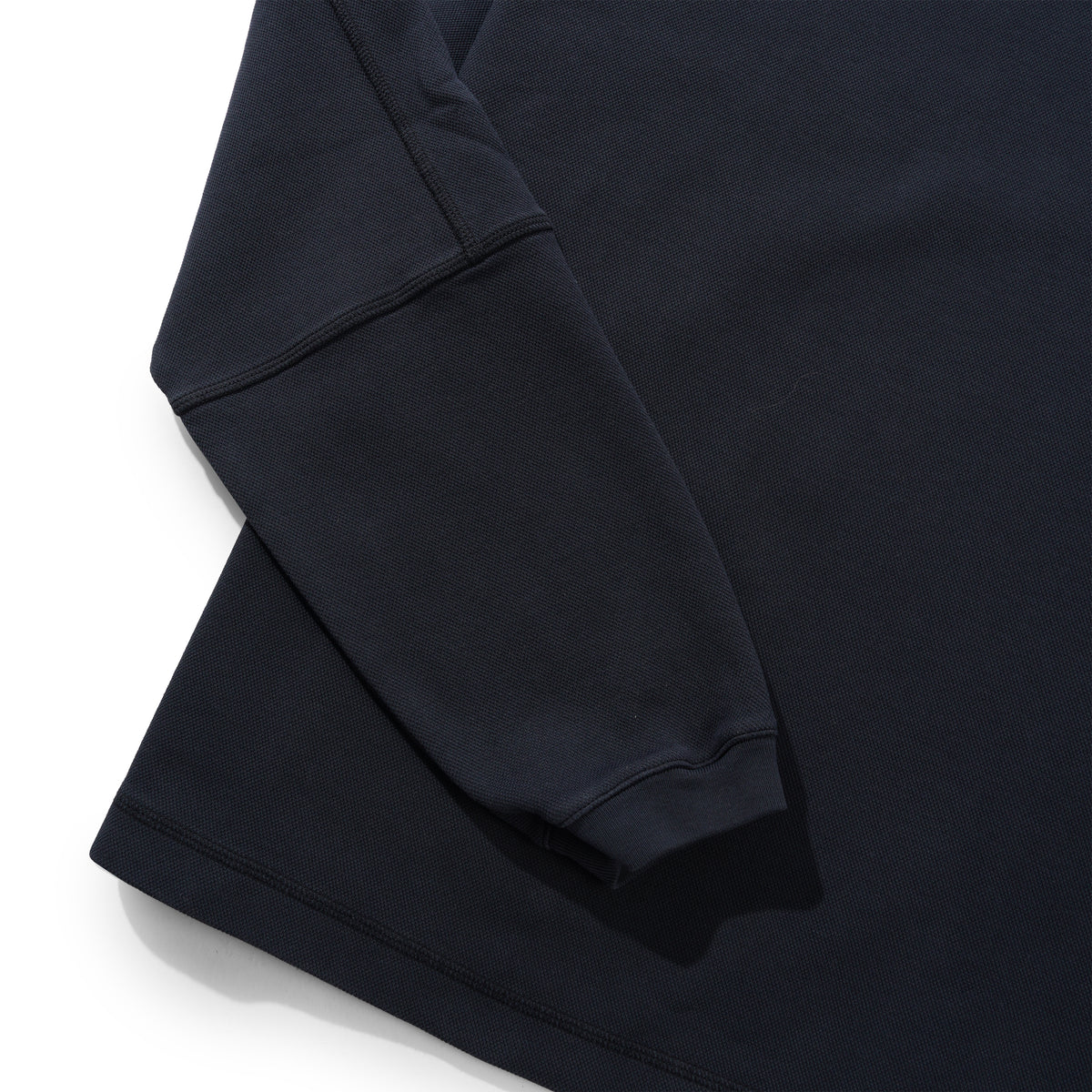 Panel Pique Crewneck, Navy