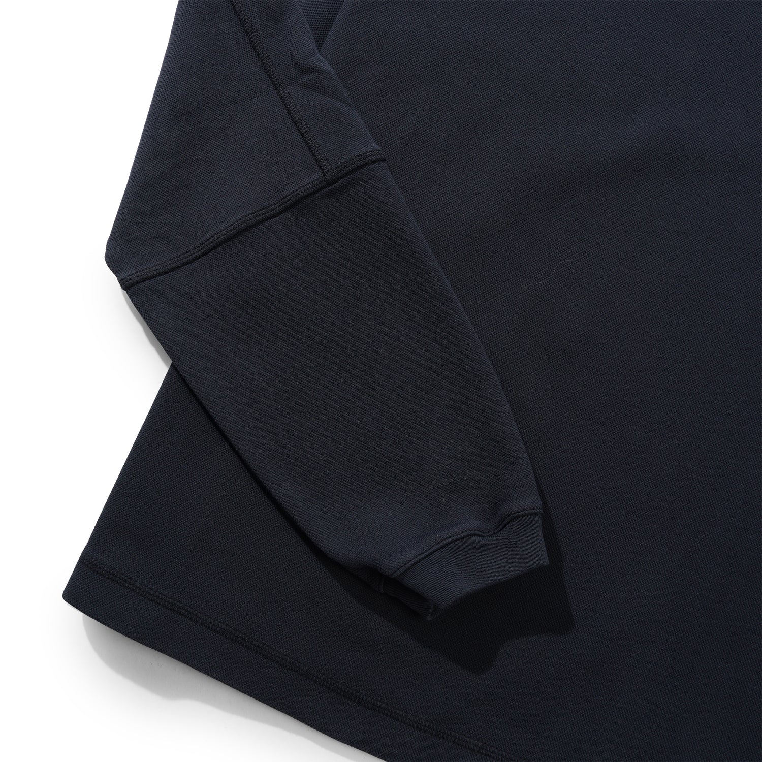 Panel Pique Crewneck, Navy
