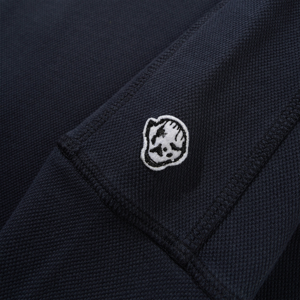 Panel Pique Crewneck, Navy