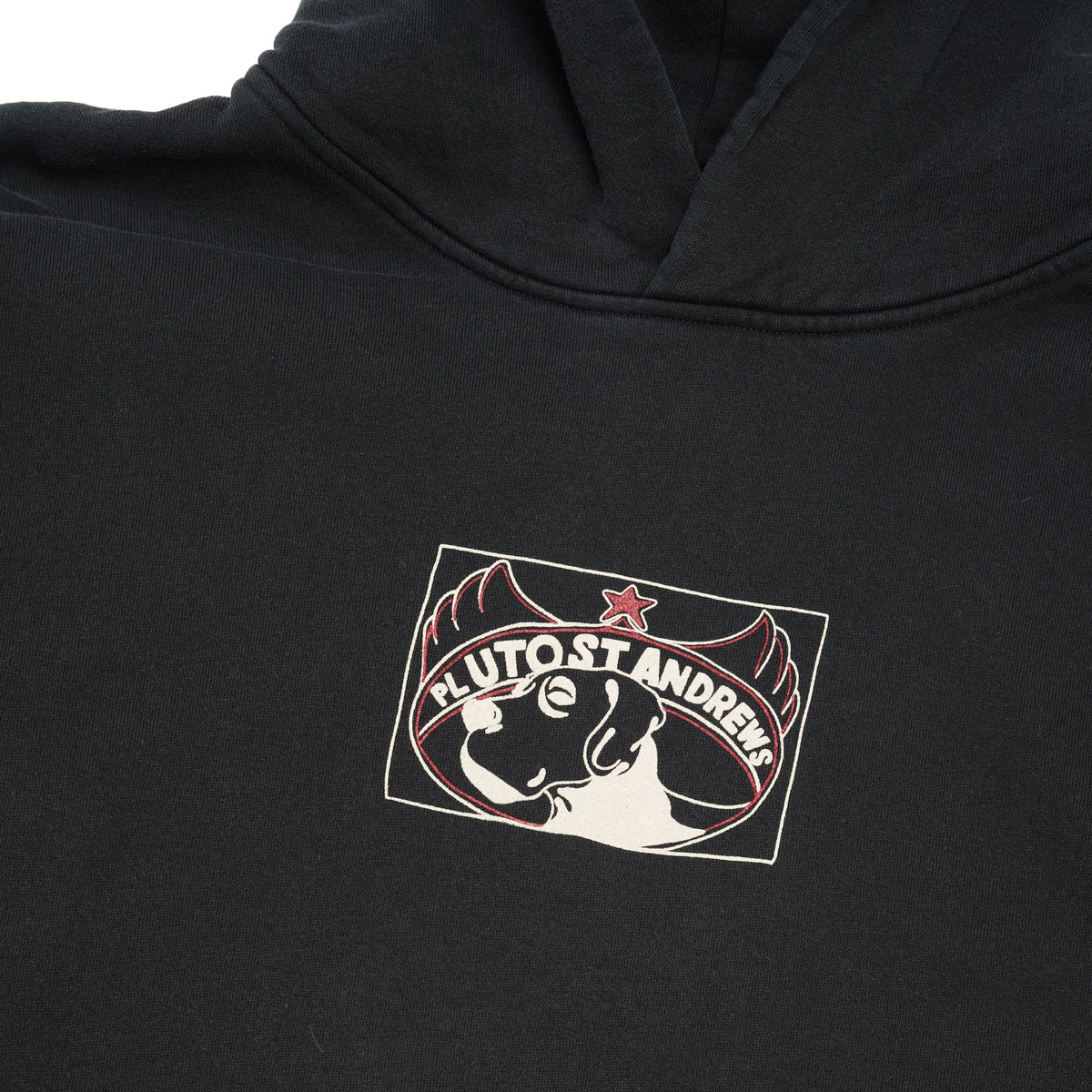Cow Pullover Hood, Washed Black