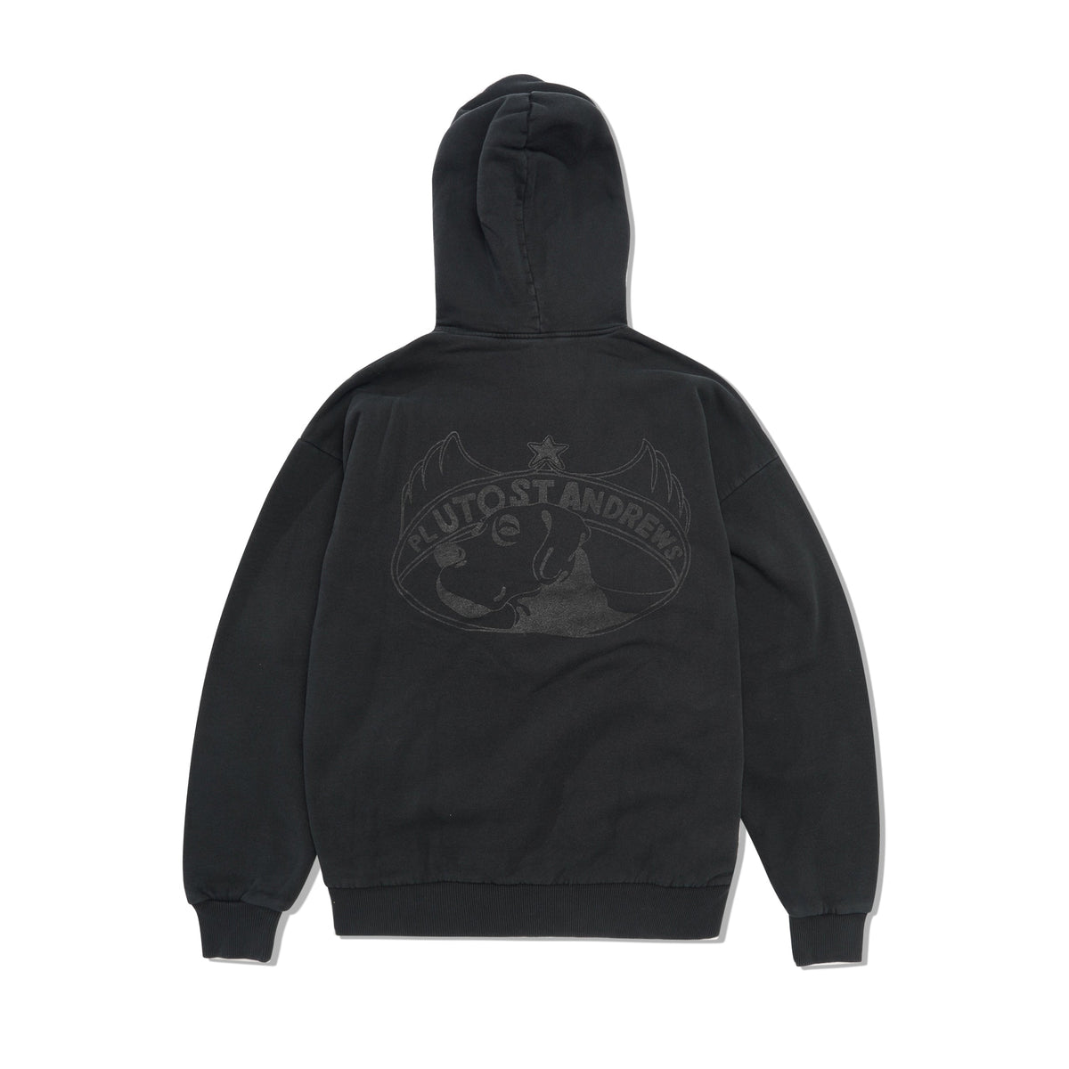 Cow Pullover Hood, Washed Black