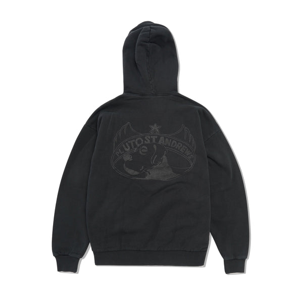 Pluto of St Andrews Cow Pullover Hood, Washed Black