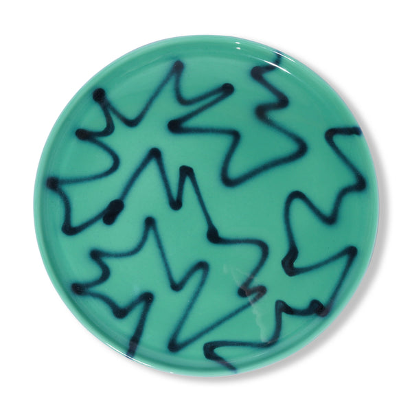 Frizbee Ceramics Medium Plate, Green Pizza