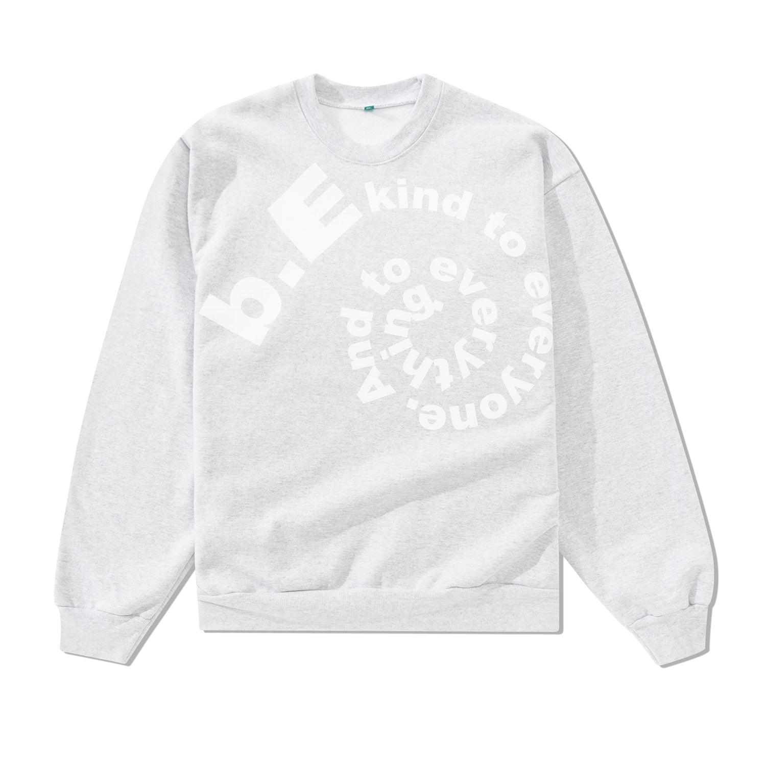 b.E Kind Swirl Crewneck Sweatshirt, Heather Grey