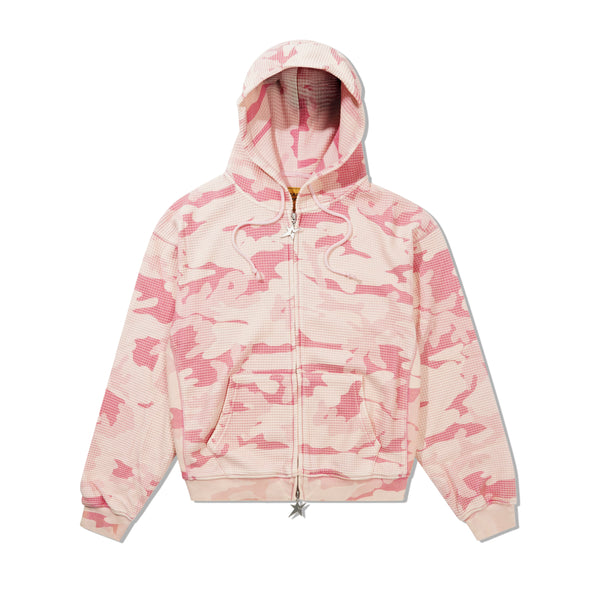 Carpet Company C-Star Double Zip Thermal Hoodie, Pink Camo