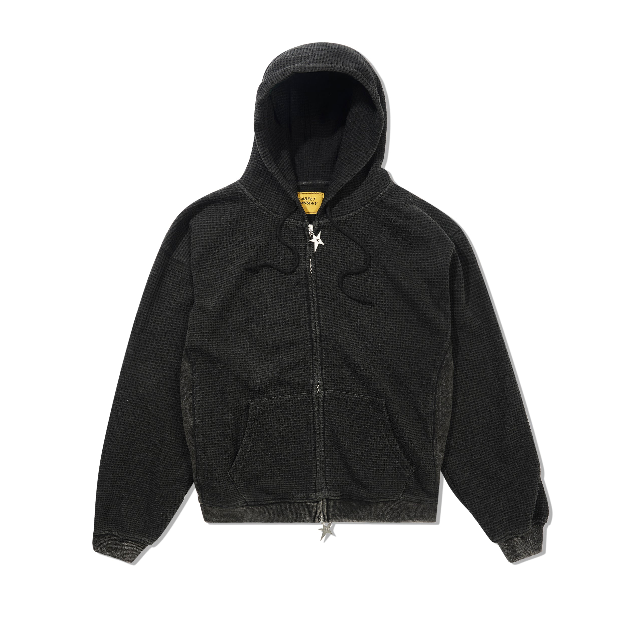 Carpet Company C-Star Double Zip Thermal Hoodie, Black | Lo-Fi