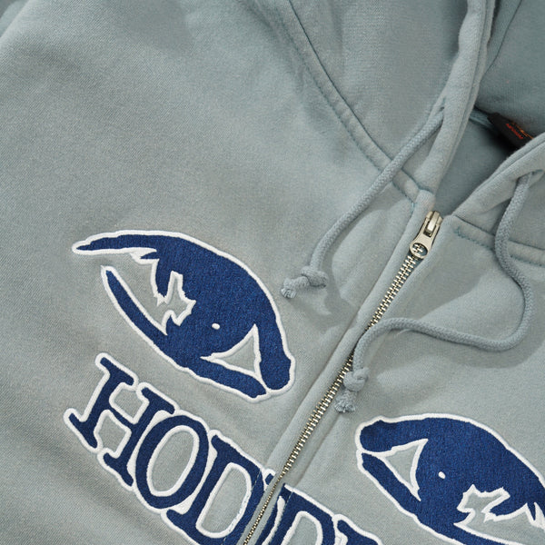 Hoddle Watcher Zip Up Hood, Blue Wash