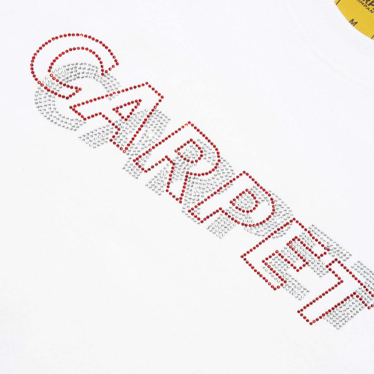 Misprint Rhinestone Tee, White