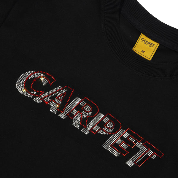 Carpet Company Misprint Rhinestone Tee, Black