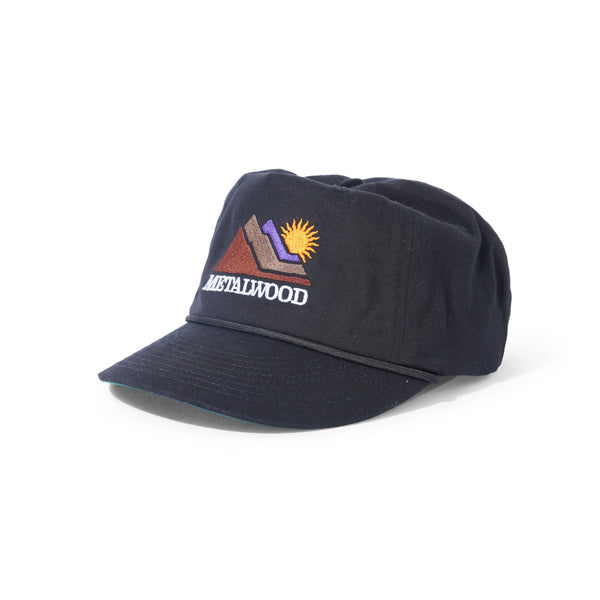 Metalwood Sunshine 5 Panel Rope Hat, Black