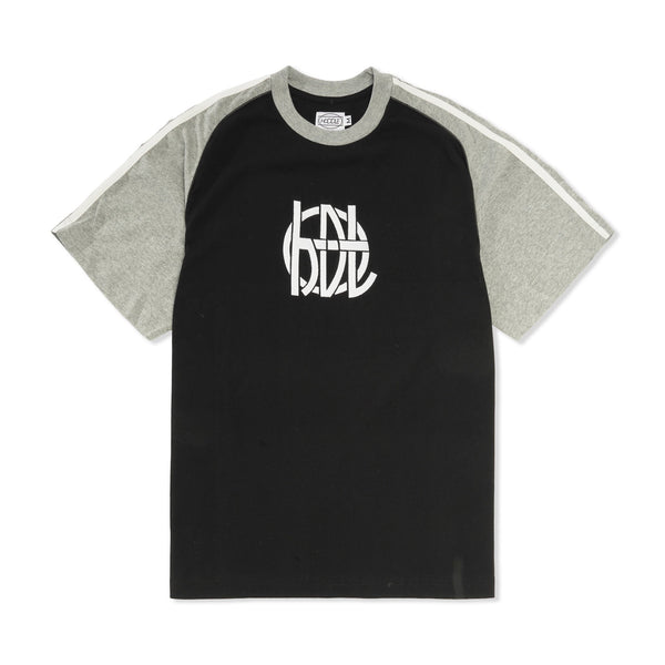 Hoddle HDL Logo Warped Jersey Tee, Black / Grey