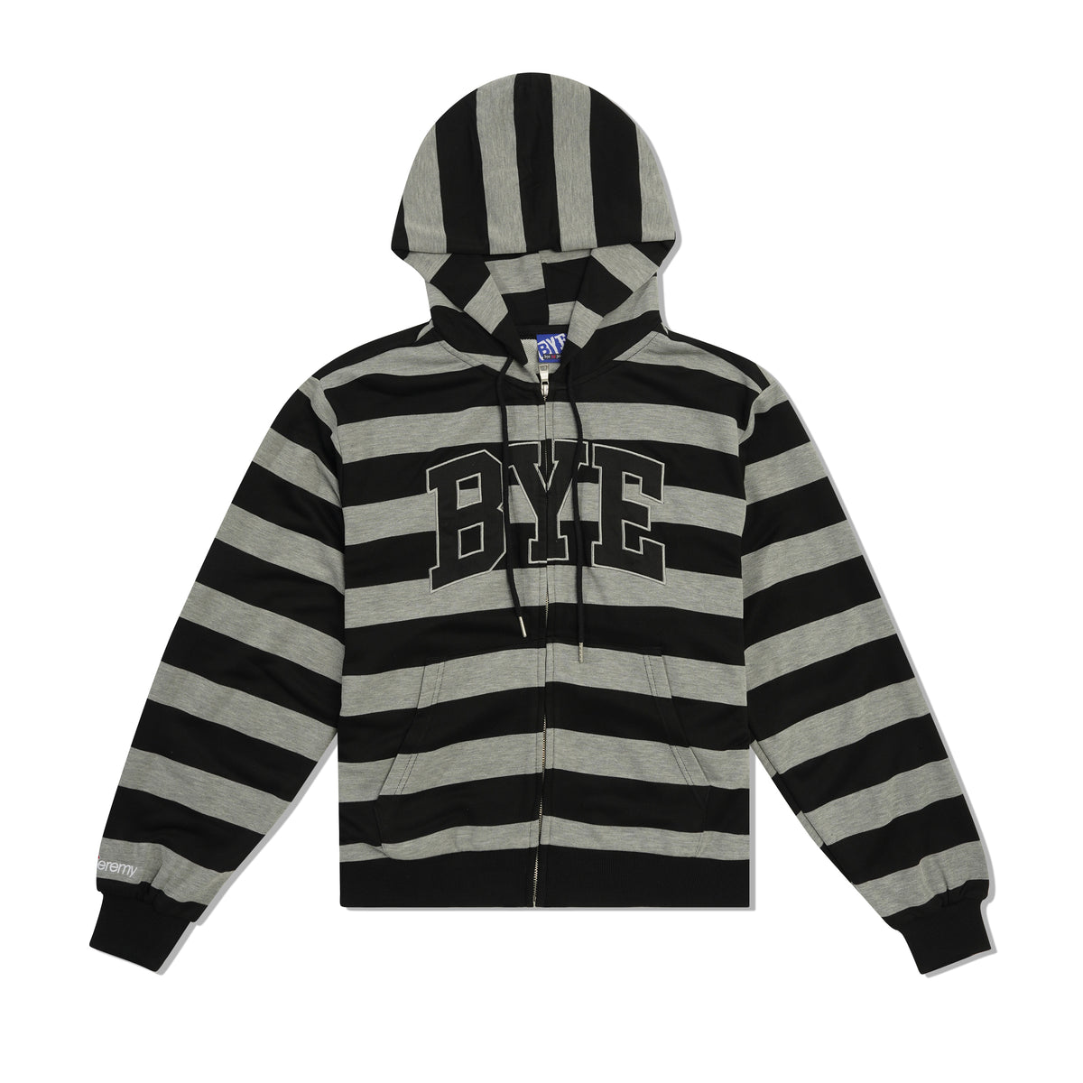 Bye Zip-Thru Pullover Hood, Black / Grey