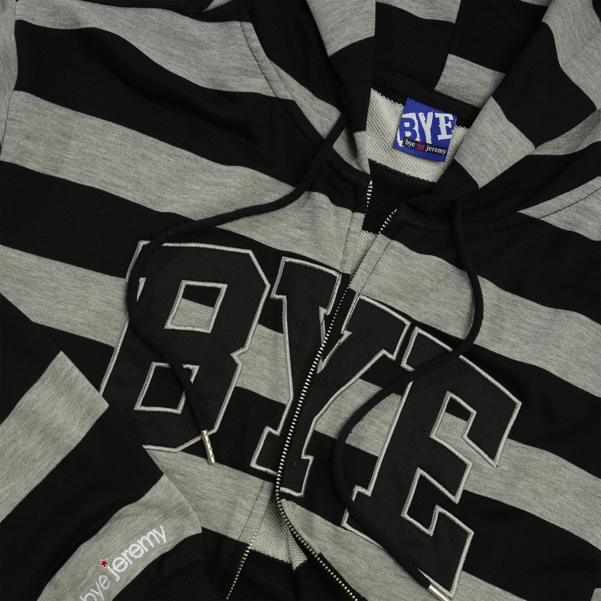 Bye Zip-Thru Pullover Hood, Black / Grey