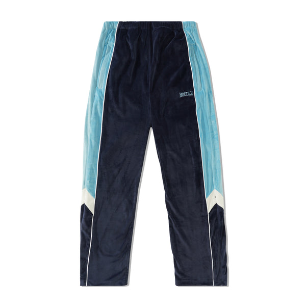 Hoddle Velour Track Pant, Blue