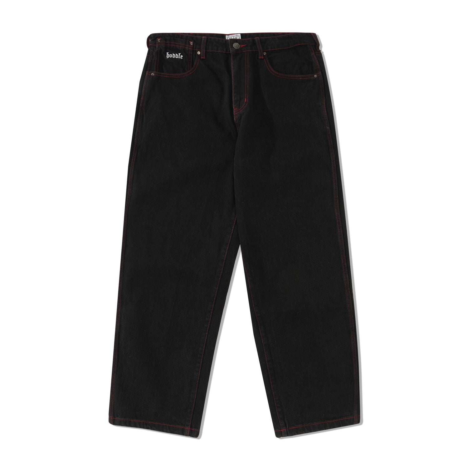 Denim Ranger Jeans, Black / Red Stitch