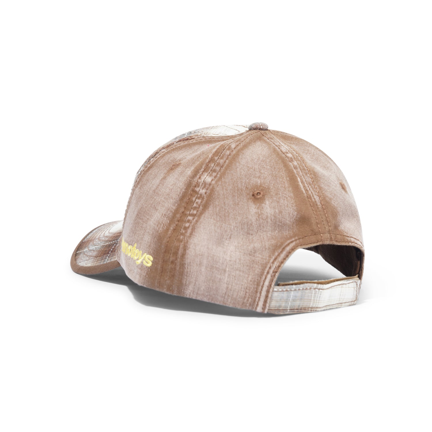 Bubble M Hat, Brown Plaid